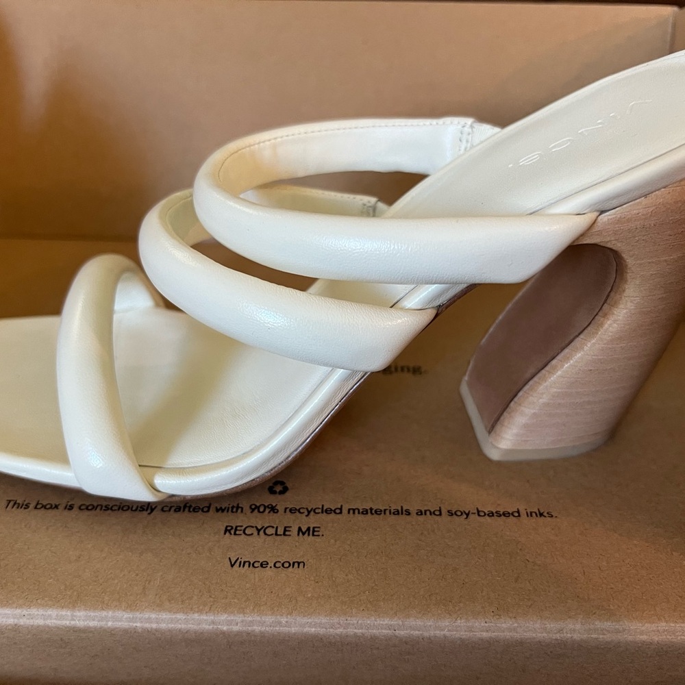 Vince Dara Marble Cream Heels - Size 10